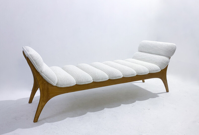 Contemporary Daybed, Wood and Fabric, Italy
