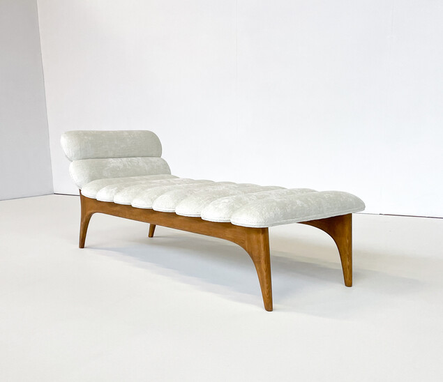Contemporary Daybed, Wood and Fabric, Italy