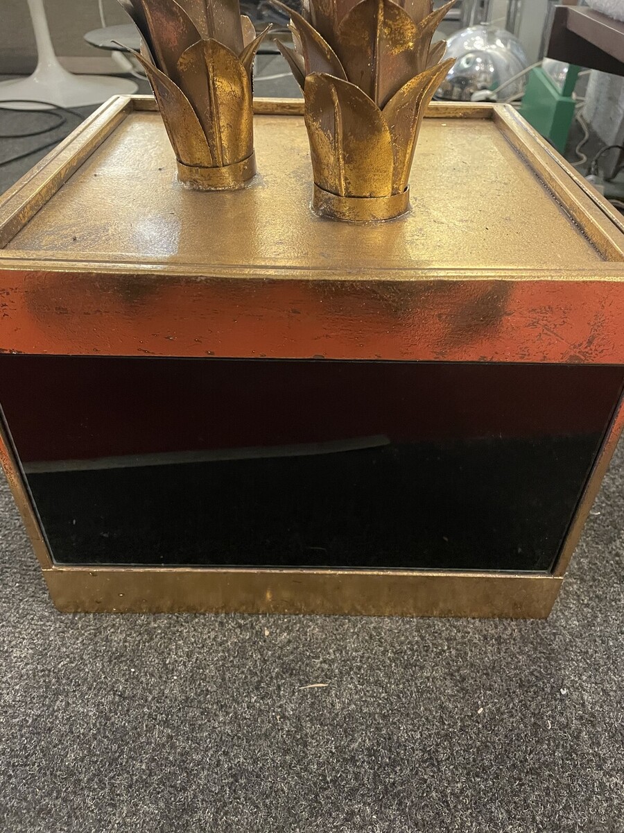 Contemporary Gilded Palm Floor Lamp, Gold Finish