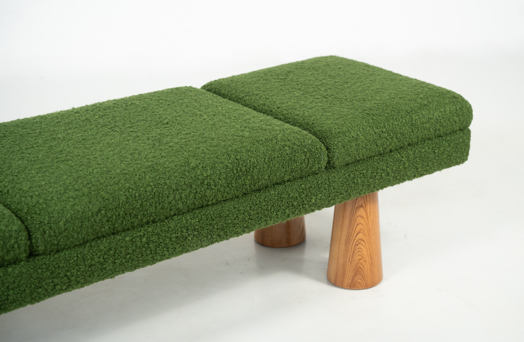 Contemporary Green Bench, Wood and Fabric, Italy