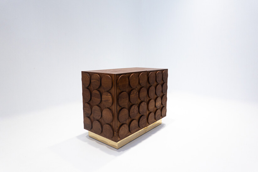 Contemporary Italian Chest , Wood and Brass, Italy