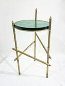 Contemporary Italian Side Table, Brass and Glass 