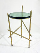 Contemporary Italian Side Table, Brass and Glass