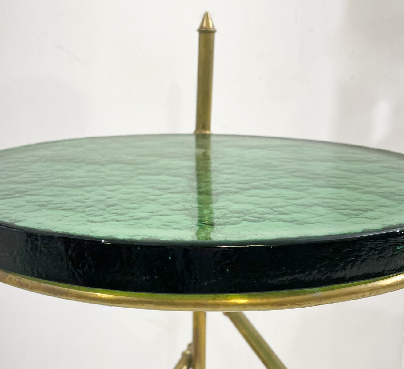 Contemporary Italian Side Table, Brass and Glass