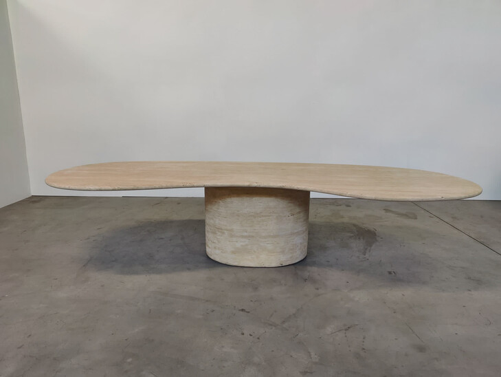 Contemporary Large Travertine Dining Table, Italy