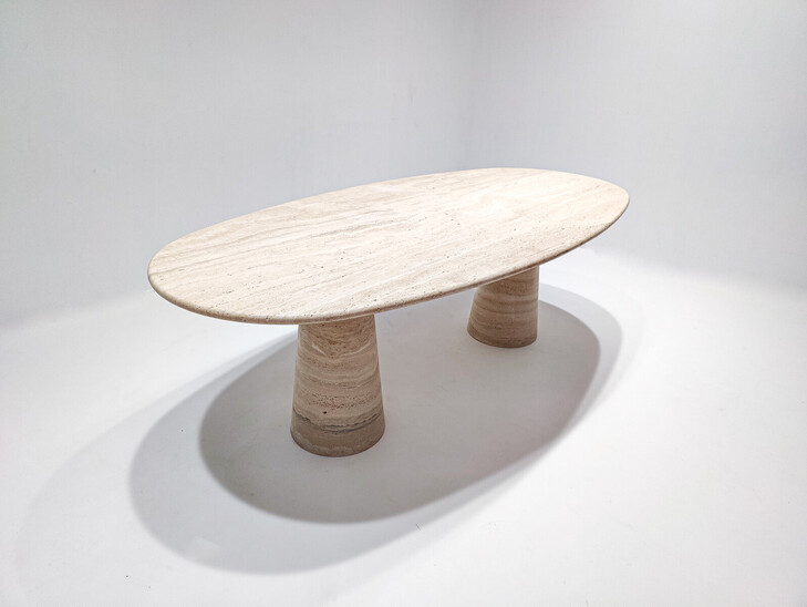 Contemporary Large Travertine Dining Table, Italy