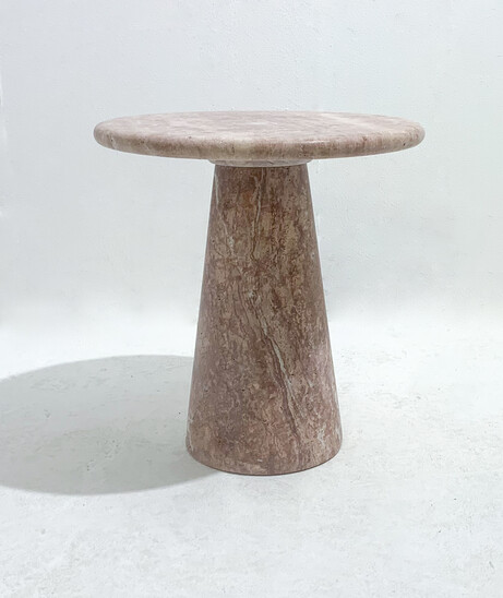 Contemporary Pink Travertine Side Table, Italy