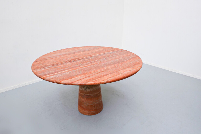 Contemporary Red travertine Dining Table, Italy