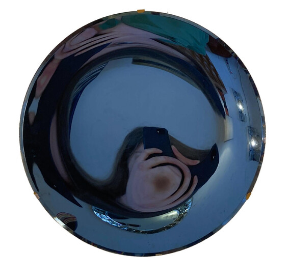 Contemporary Round Italian Blue Mirror, Italy