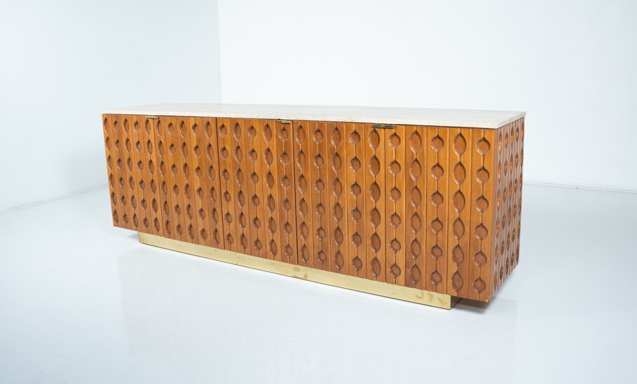 Contemporary Sideboard, Wood and Travertine , Italy