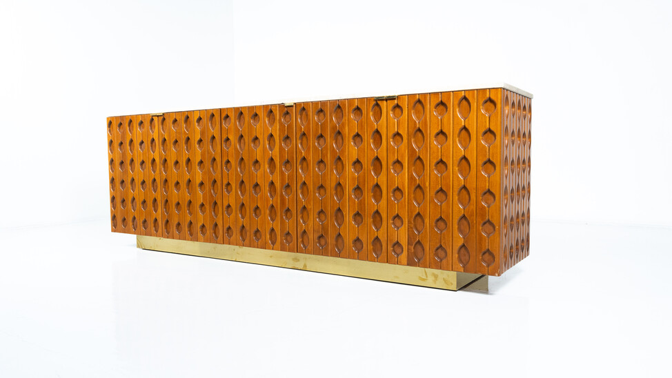 Contemporary Sideboard, Wood and Travertine , Italy