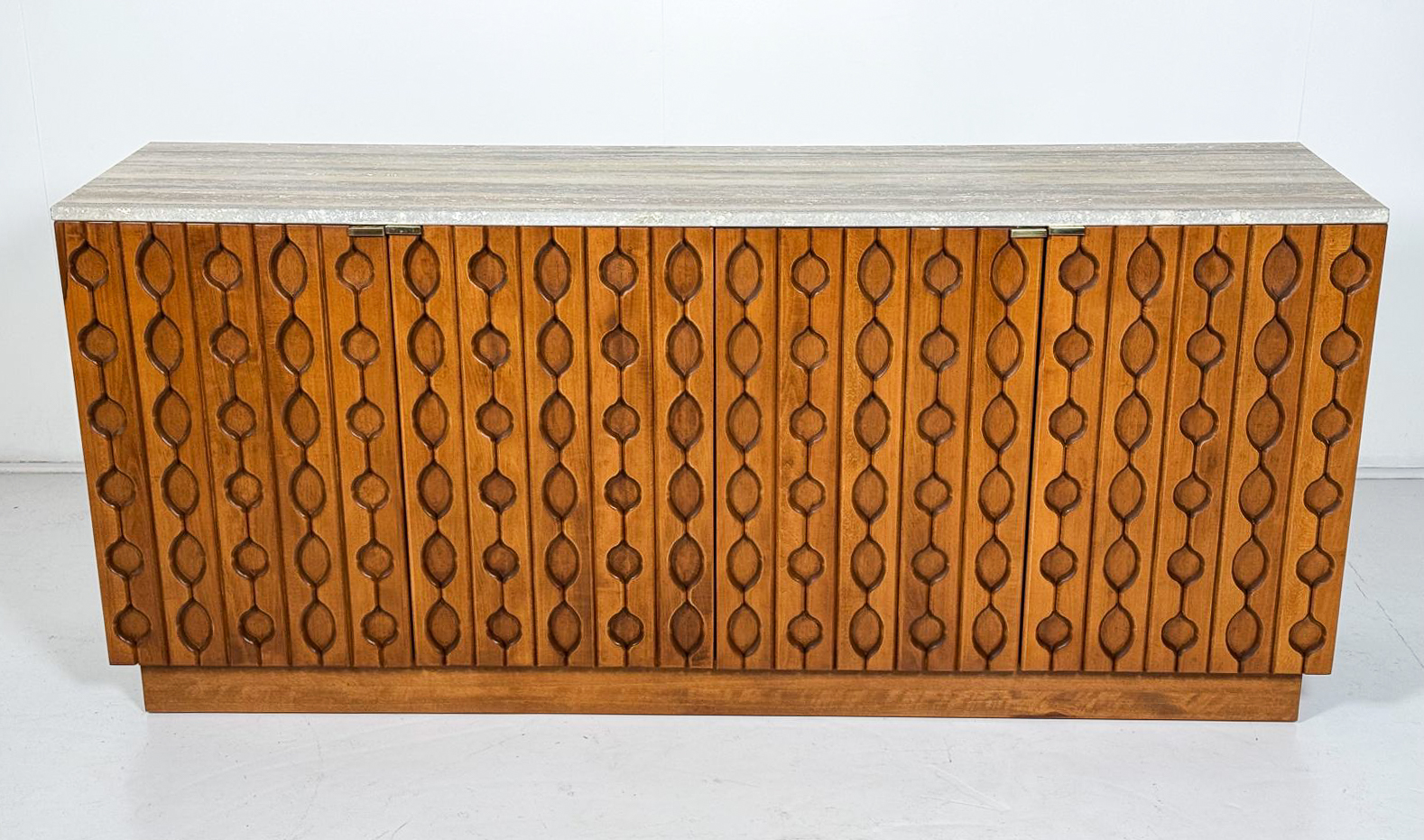 Contemporary Sideboard, Wood and Travertine, Italy