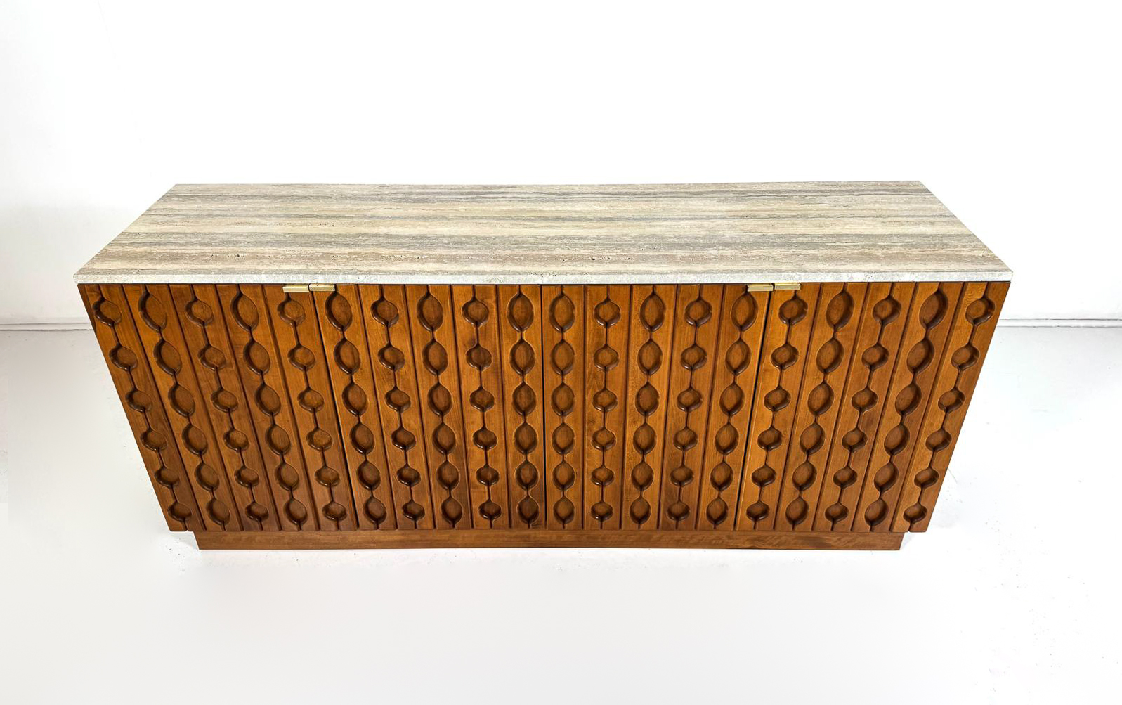 Contemporary Sideboard, Wood and Travertine, Italy