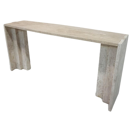 Contemporary Travertin Console, Italy