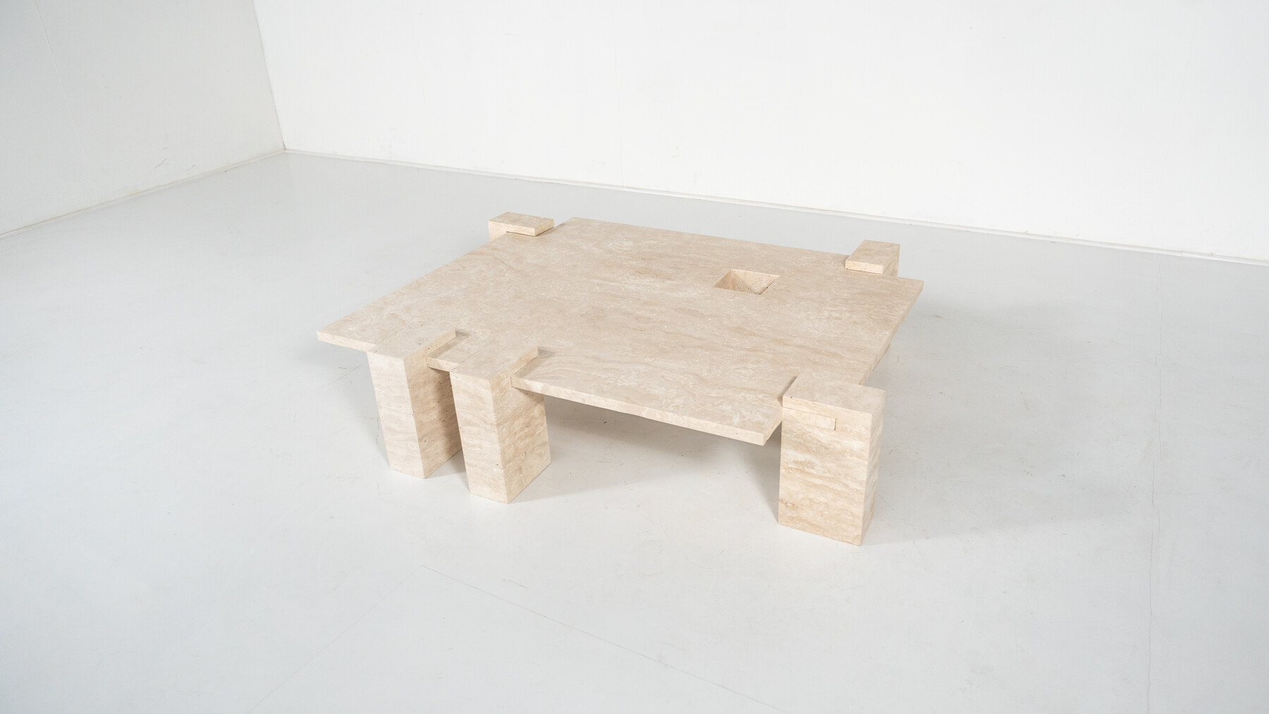 Contemporary Travertine Coffee Table, Italy