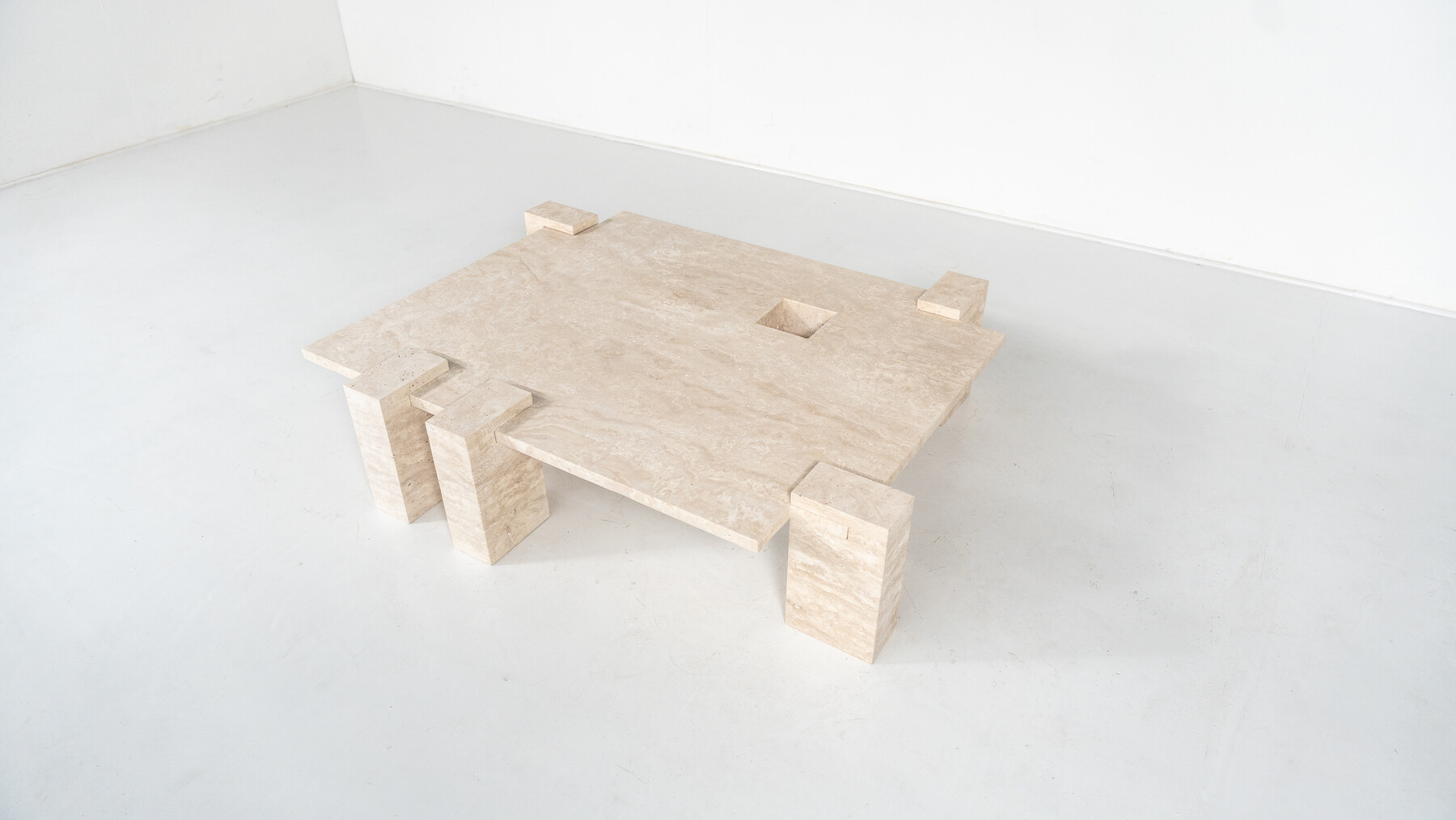 Contemporary Travertine Coffee Table, Italy