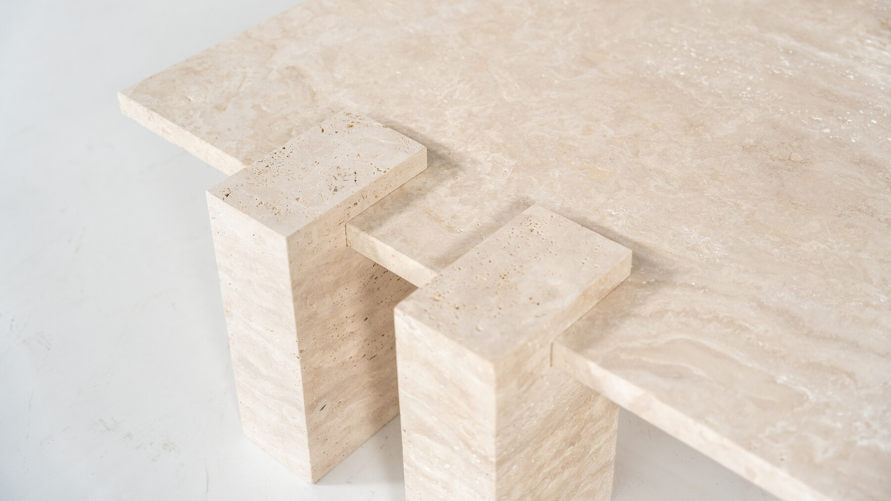 Contemporary Travertine Coffee Table, Italy