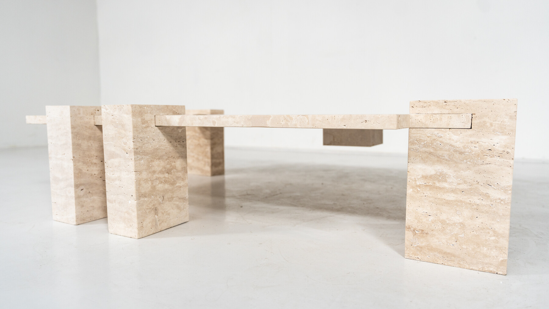 Contemporary Travertine Coffee Table, Italy