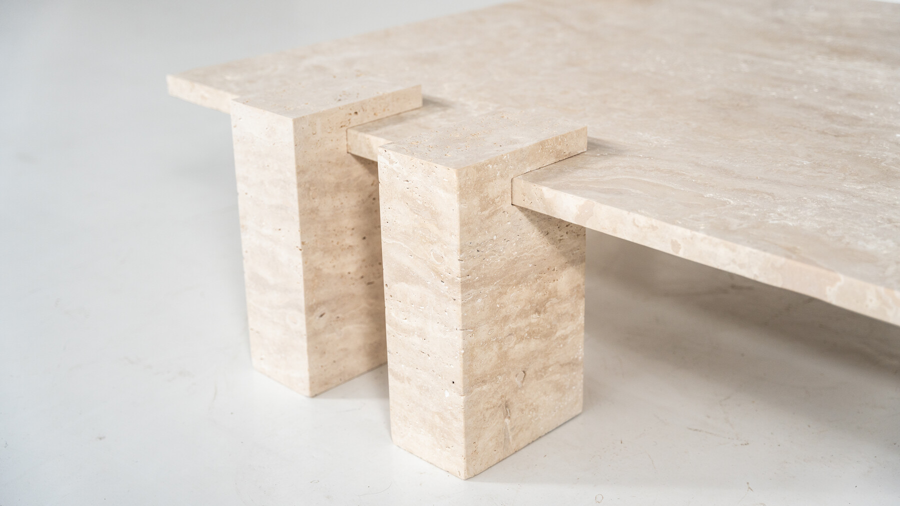 Contemporary Travertine Coffee Table, Italy