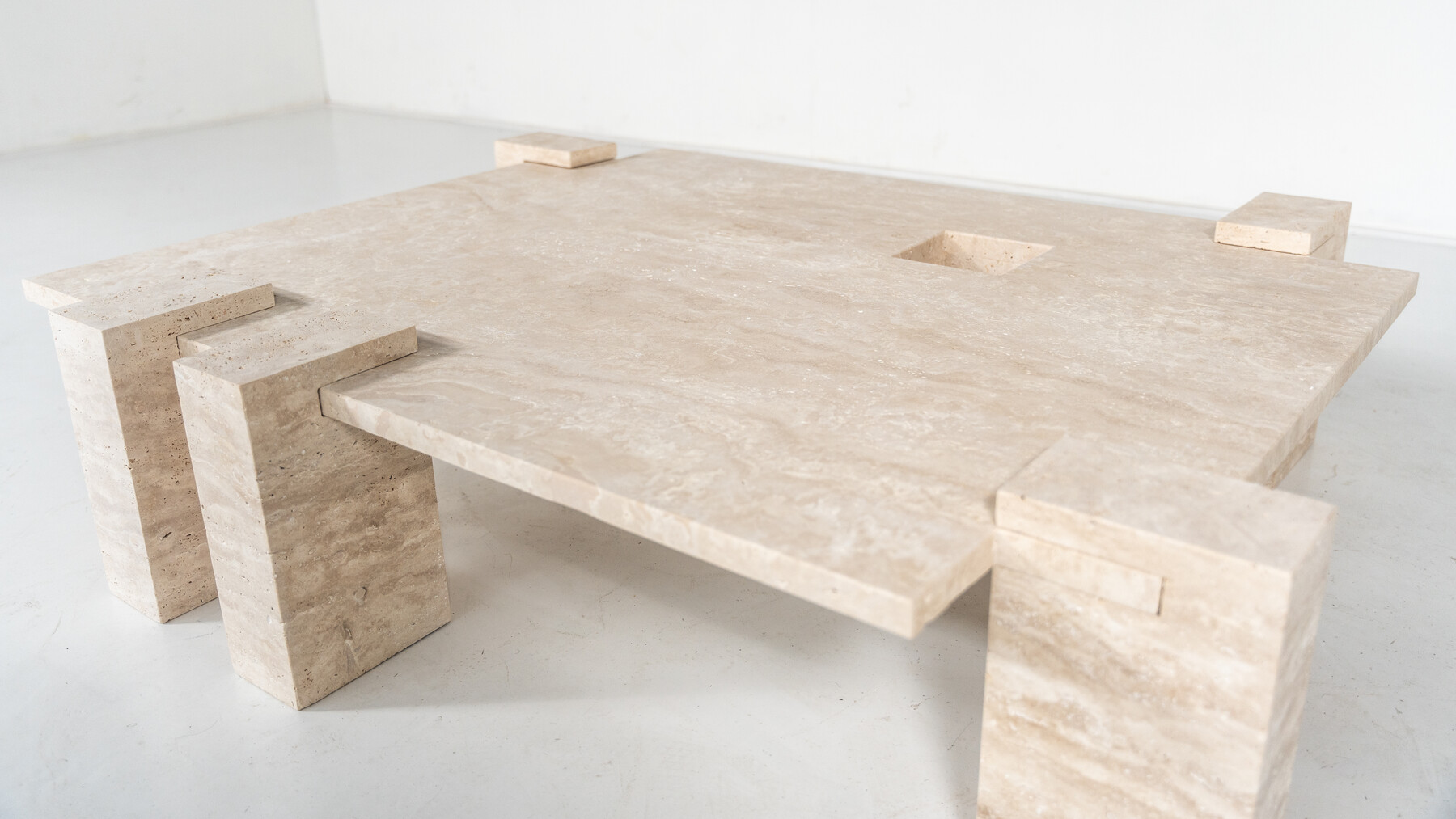 Contemporary Travertine Coffee Table, Italy