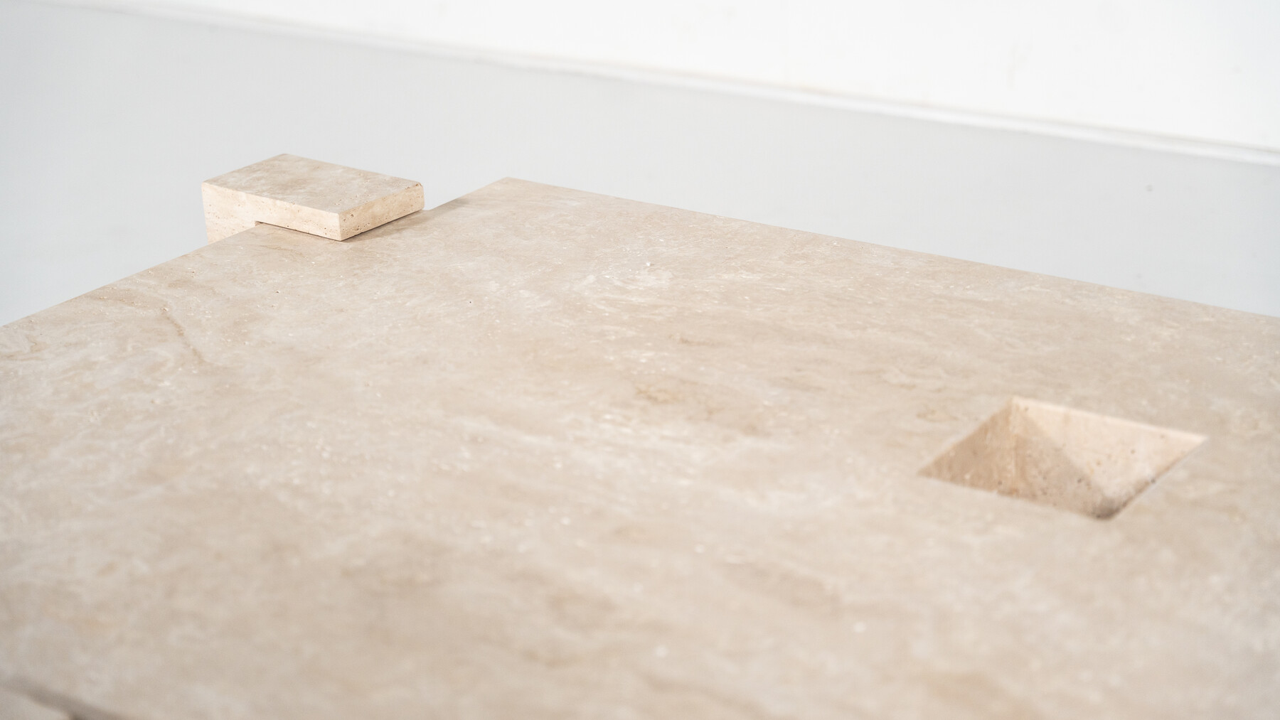 Contemporary Travertine Coffee Table, Italy