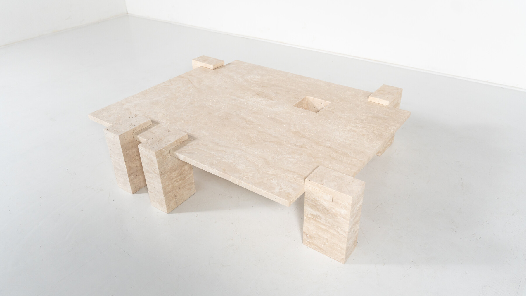 Contemporary Travertine Coffee Table, Italy