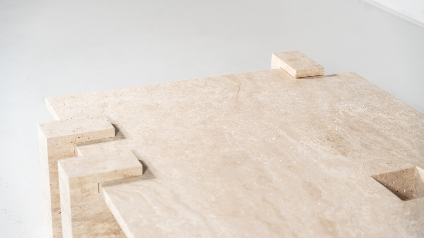 Contemporary Travertine Coffee Table, Italy