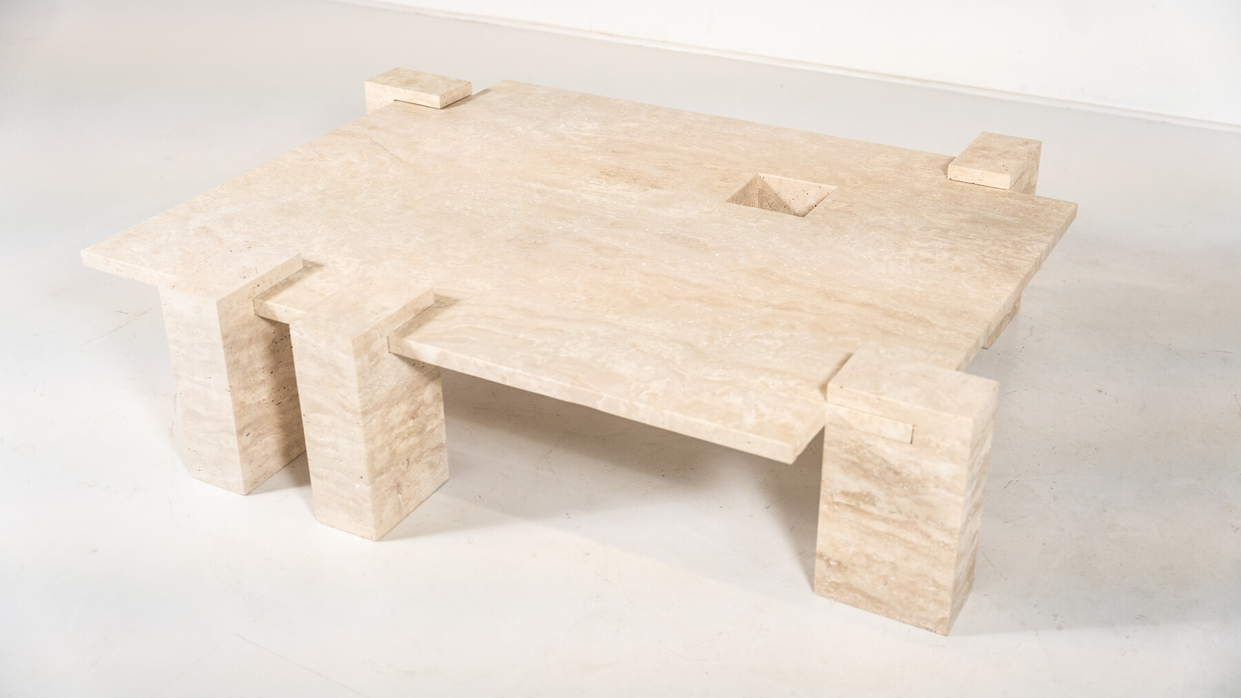 Contemporary Travertine Coffee Table, Italy