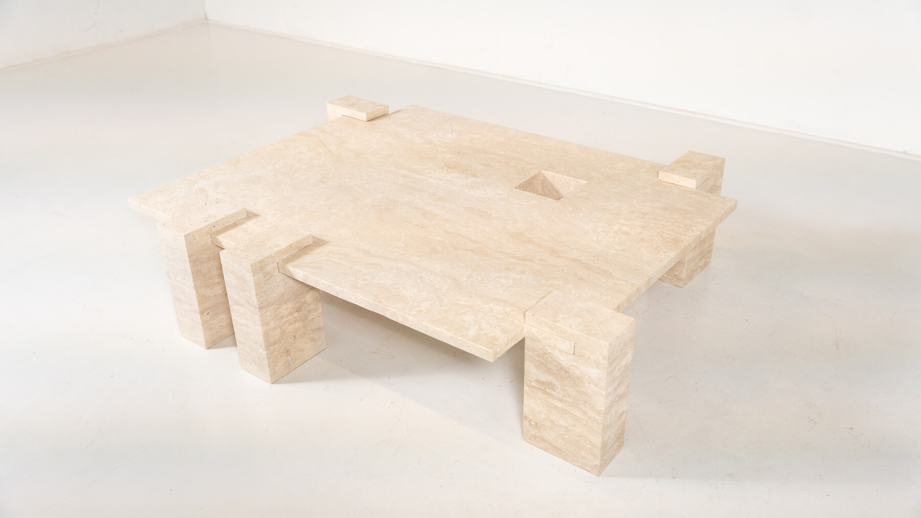 Contemporary Travertine Coffee Table, Italy