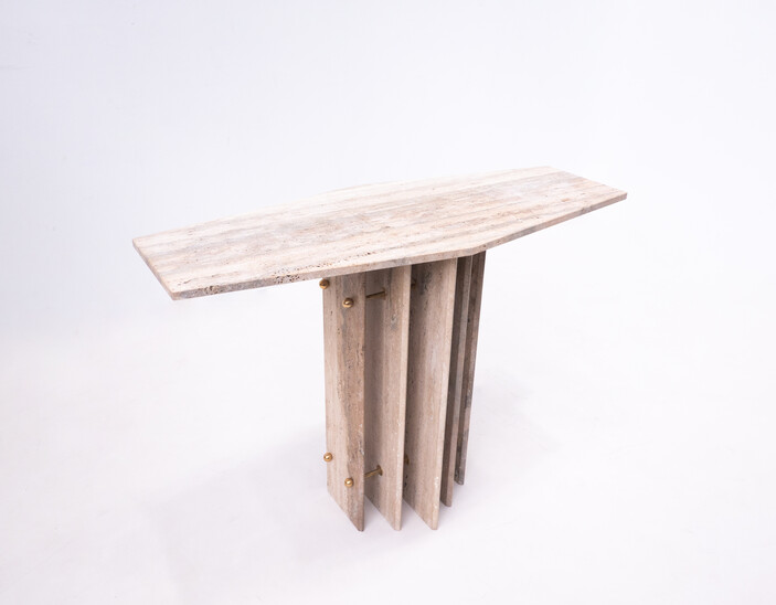 Contemporary Travertine Console, Italy