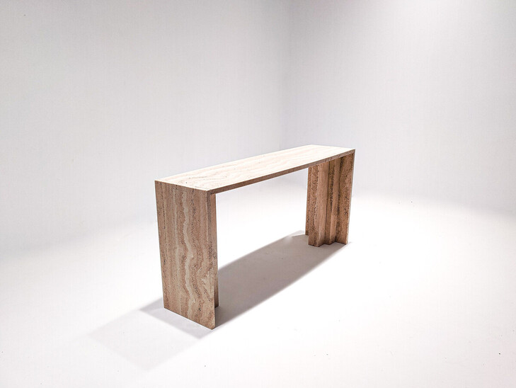 Contemporary Travertine Console, Italy