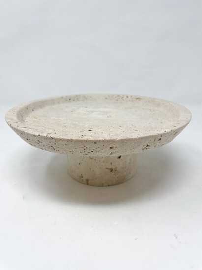 Contemporary Travertine Fruit Bowl/Plate