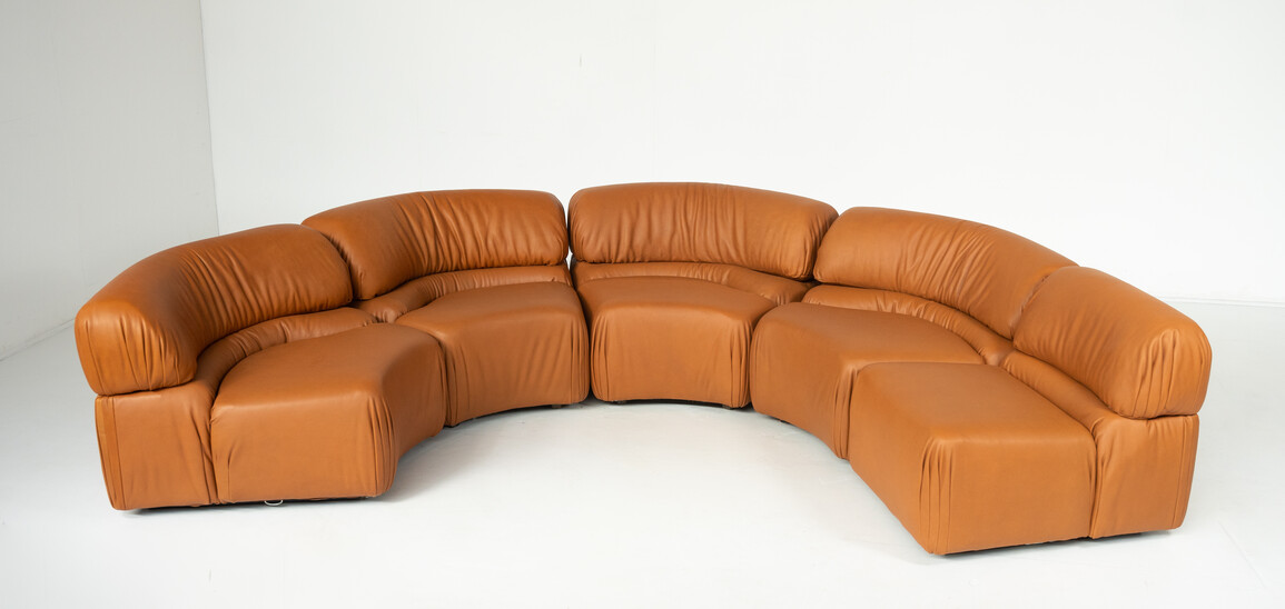 'Cosmos' DS28 Modular Sofa by Ulbald Klug & De Sede, 1970s - New Leather Upholstery