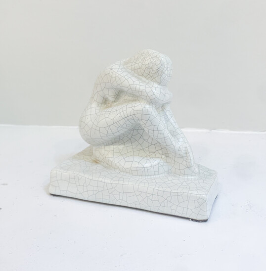 Crackled woman Art Deco white ceramic - c.1940
