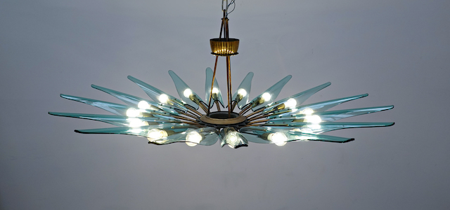 Dahlia Chandelier Mod. 1563A by Max Ingrand for Fontana Arte