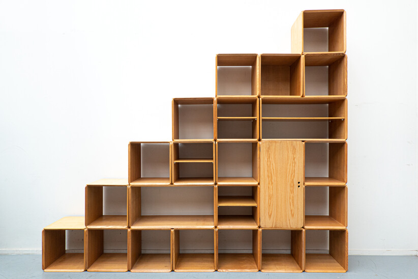Derk Jan de Vries Modular Wooden Wall Unit, 1980s