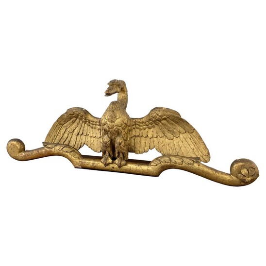 Empire Bed Canopy in Gilt Sculpted Wood - Early 19th Century