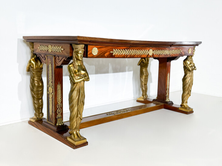 Empire Style Desk, Wood and Bronze, Jansen