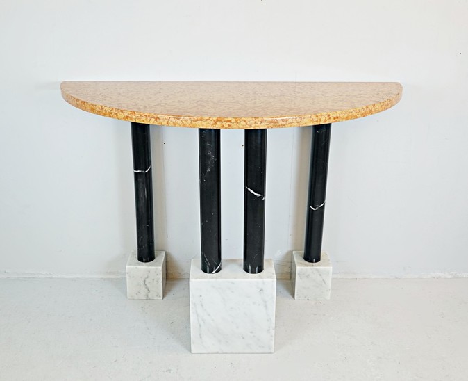 Ettore Sottsass For Ultima Edizione Italian Marble Console- 1980s