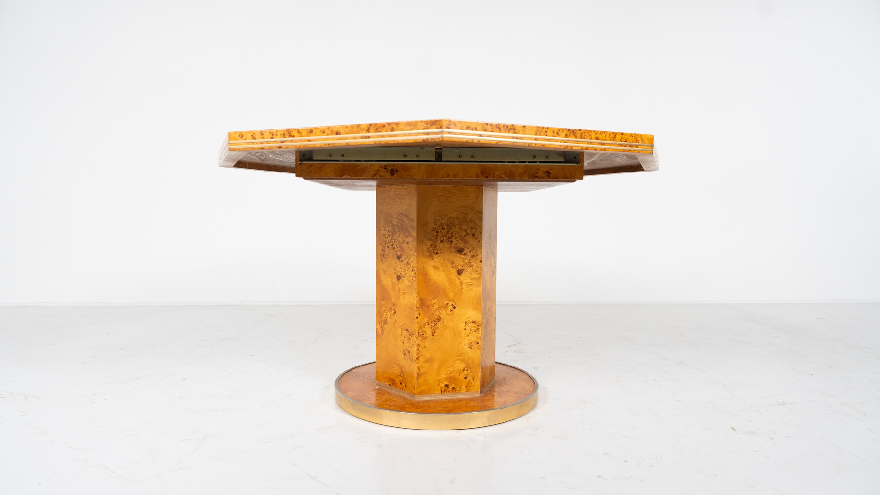 Extendable Dining Table by Willy Rizzo for Mario Sabot, Hollywood Regency, 1970s