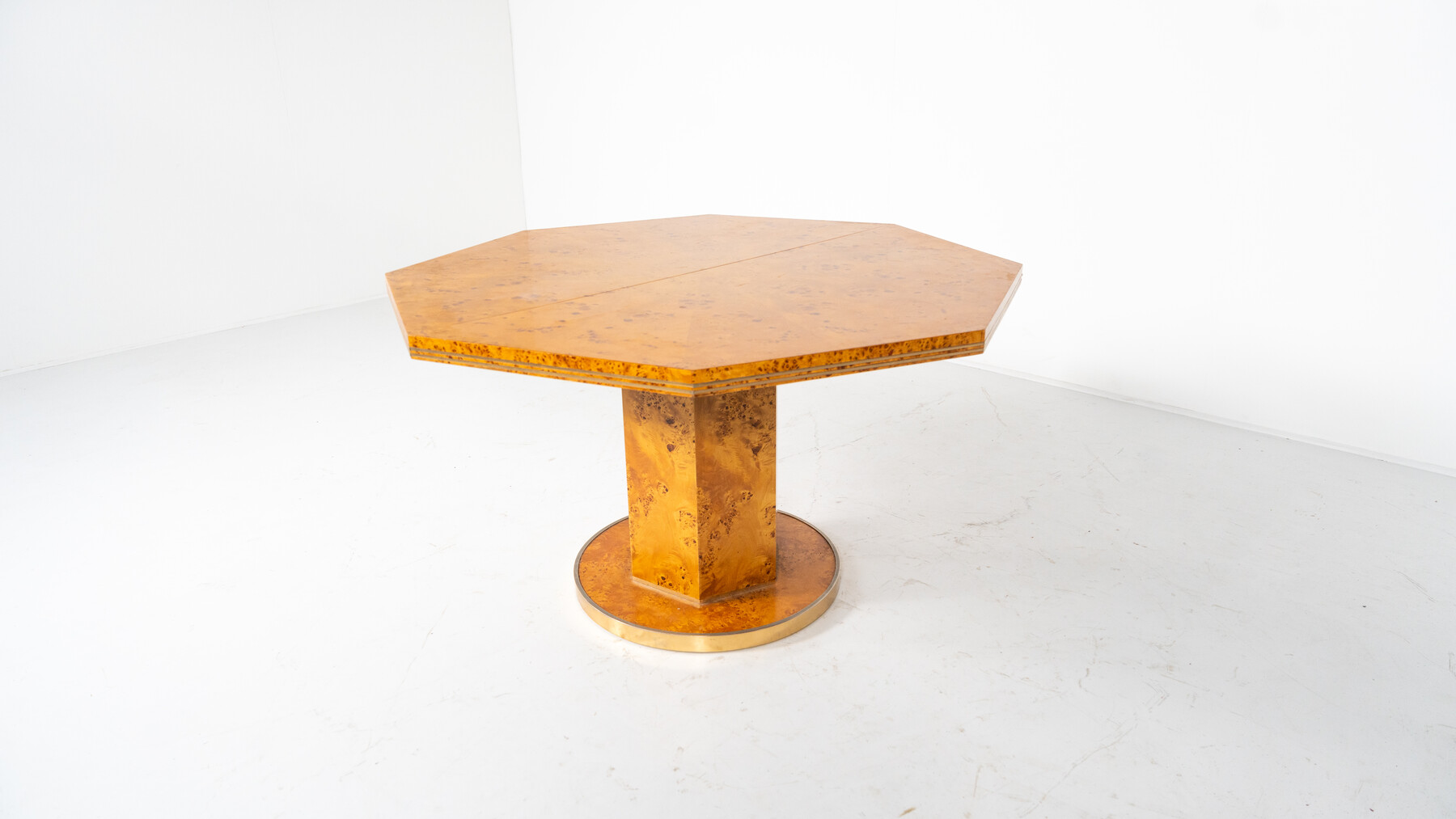 Extendable Dining Table by Willy Rizzo for Mario Sabot, Hollywood Regency, 1970s