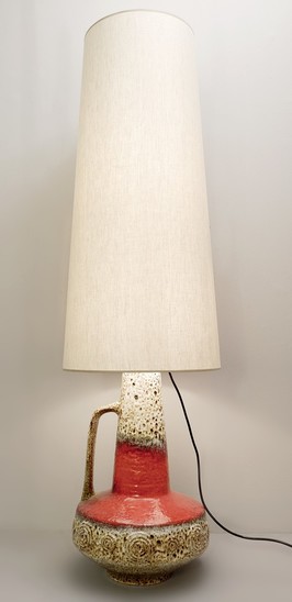 Fat Lava Ceramic Lamp/Floor Lamp With New Shade