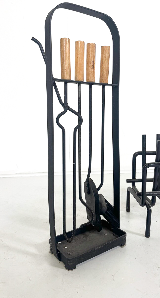 Fireplace set in the style of Tobia Scarpa,Italy circa 1960