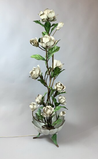 Flowers metal floor lamp - 1940s