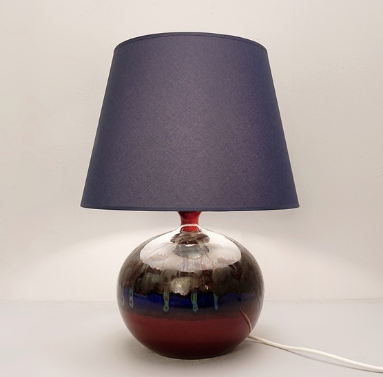 German Pottery Table Lamp By 1814 Hutschenreuther Le Lion - 1960s