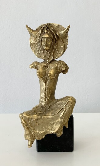 Gilded bronze sculpture by Jef Van Tuerenhout - Belgium