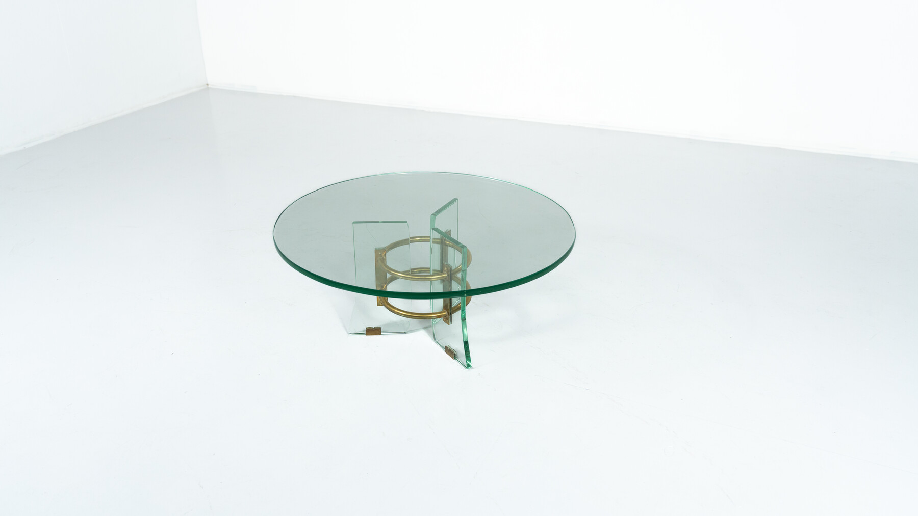 Glass and Brass Coffee Table by Pietro Chiesa for Fontana Arte, Italy