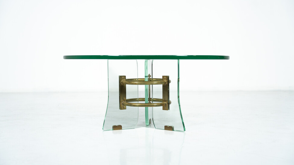 Glass and Brass Coffee Table by Pietro Chiesa for Fontana Arte, Italy