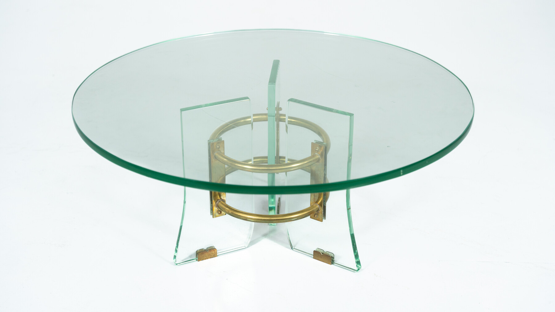 Glass and Brass Coffee Table by Pietro Chiesa for Fontana Arte, Italy