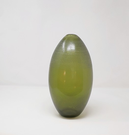 Green murano vase  by Alfredo Barbini, 1970s